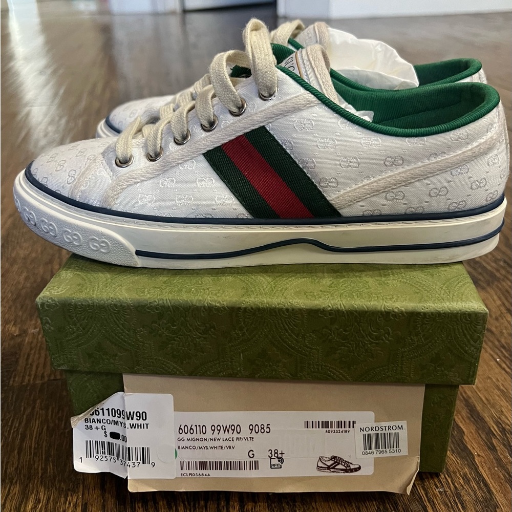 Authentic Gucci Tennis 1977 Low White Mini GG Women’s SOLD OUT!! Size 38.5